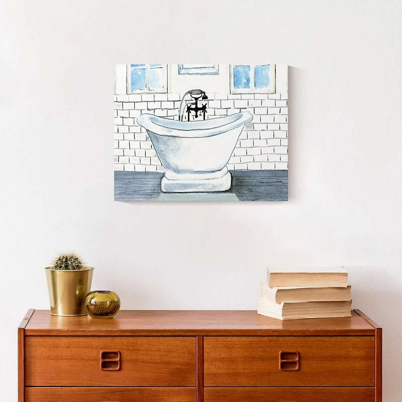 Chic Bathtub 14" x 11" Canvas Wall Art