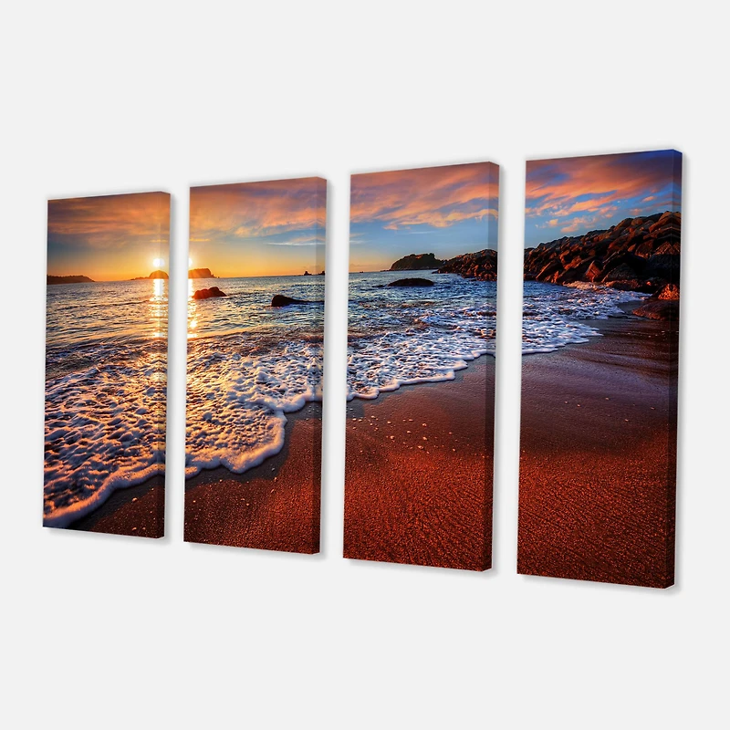 Designart - Stunning Ocean Beach at Sunset