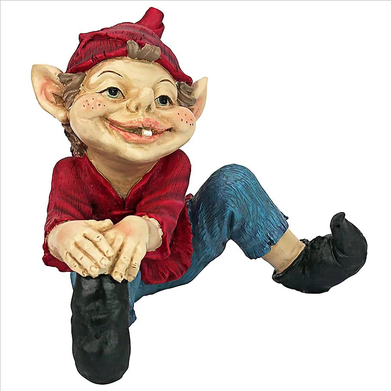 Design Toscano 9.5" Squeegee the Eccentric Elf Garden Gnome Statue
