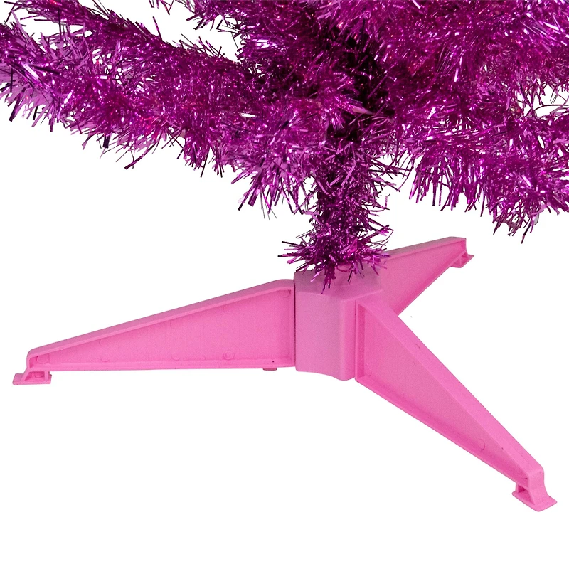 4ft. Unlit Pink Tinsel Artificial Christmas Tree