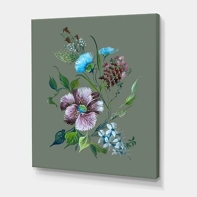 Designart - Purple and Turquoise Spring Flowers