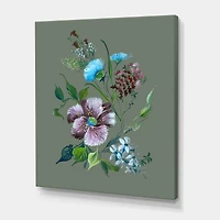 Designart - Purple and Turquoise Spring Flowers