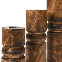 Hello Honey® Wood Stack Taper Candle Holder Set