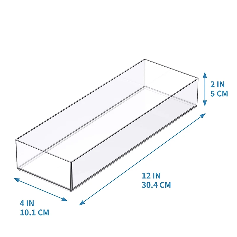 24 Pack: 12" x 4" Clear Stacking Storage Tray by Simply Tidy™