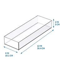 24 Pack: 12" x 4" Clear Stacking Storage Tray by Simply Tidy™