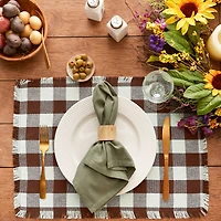 DII® Heavyweight Check Fringed Cotton Placemats