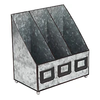 Mind Reader Silver Rustic Magazine Organizer