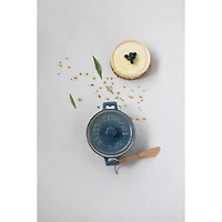 Hello Honey® Blue Stoneware Brie Bakers with Bamboo Spreader, 2ct.