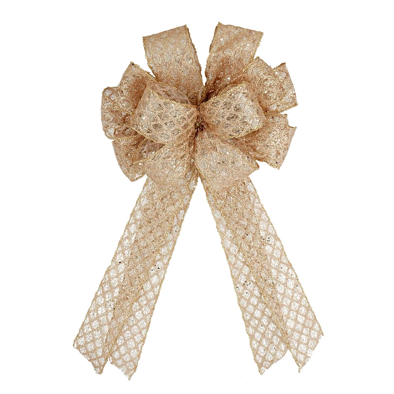 21" Champagne Window Mesh Tree Bow by Celebrate It®