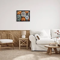 Stupell Industries Autumn Thankful Pumpkins Phrase Framed Floater Canvas Wall Art