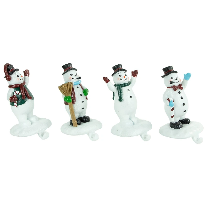 Winter Ready Glitter Snowman Christmas Stocking Holders - 7" - Set of 4