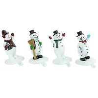 Winter Ready Glitter Snowman Christmas Stocking Holders - 7" - Set of 4