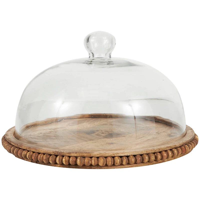 11" Brown Wood Cake Stand