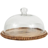 11" Brown Wood Cake Stand