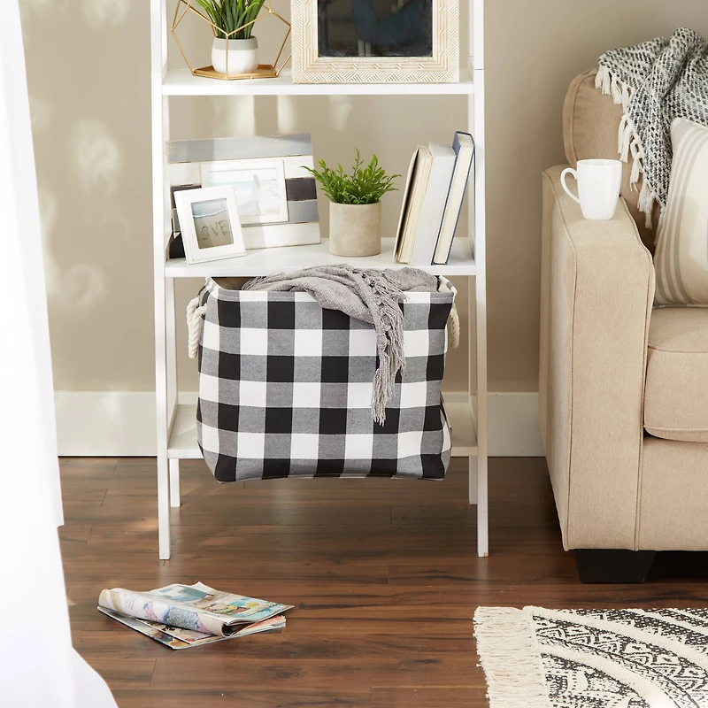 DII® Large Rectangle /Black Buffalo Check Polyester Bin