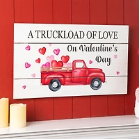 Glitzhome® 24" Wooden Valentine's Truck Wall Sign