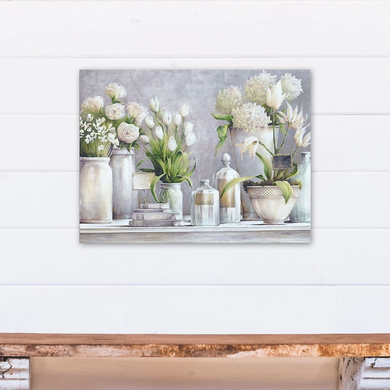 Flower Vases Still Life 18" x 24" Canvas Wall Art