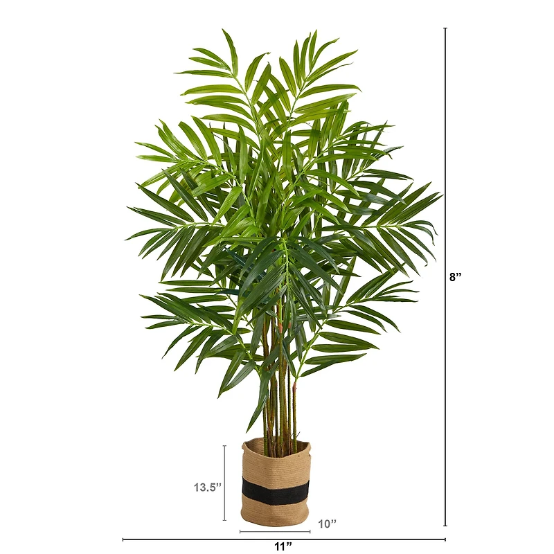 8ft. King Palm Artificial Tree in Handmade Natural Jute and Cotton Planter