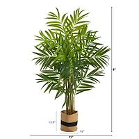 8ft. King Palm Artificial Tree in Handmade Natural Jute and Cotton Planter