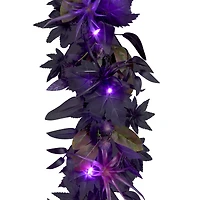 6ft. Scare in the Air Purple Flower Halloween Pre-Lit LED Garland