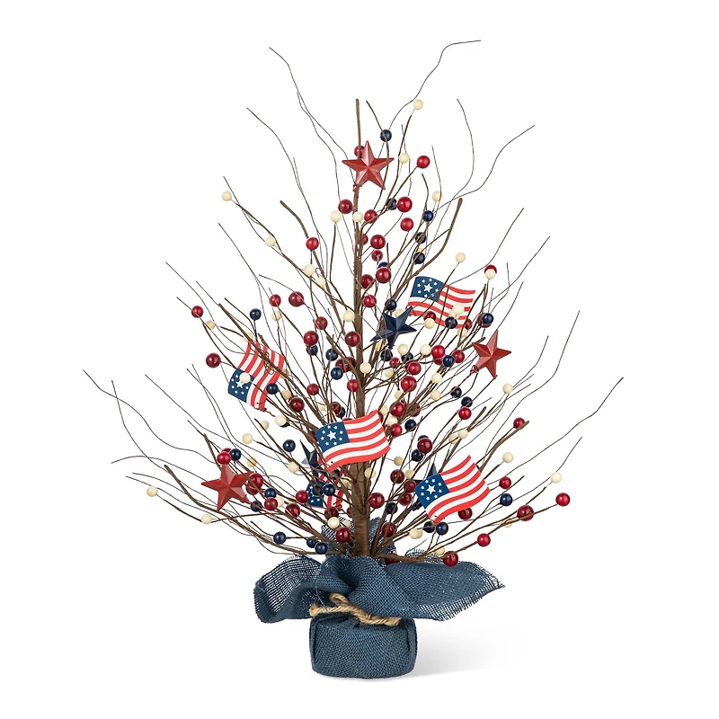 Glitzhome® 20" Patriotic America Berry Table Tree