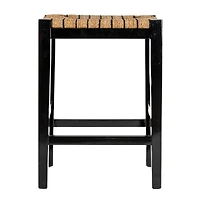 Hello Honey® 25" Seagrass & Wood Backless Bar Stool