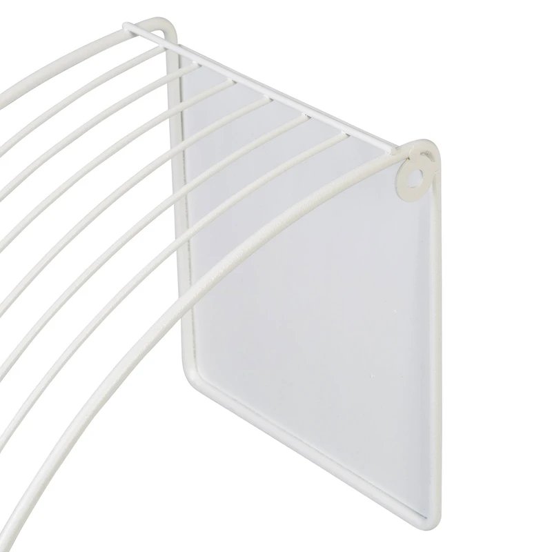 Honey Can Do 18" White Floating Circular Decorative Metal Wall Shelf