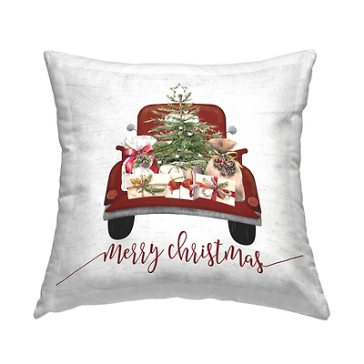 Stupell Industries Merry Christmas Tree Truck Throw Pillow