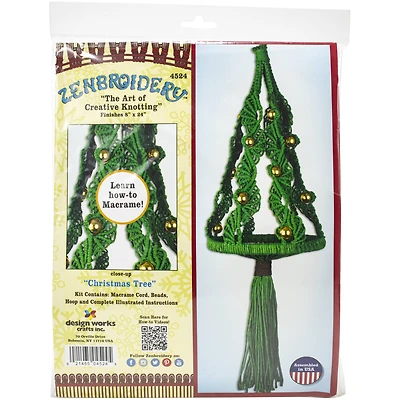 Design Works™ Zenbroidery™ Christmas Tree Macramé Wall Hanging Kit