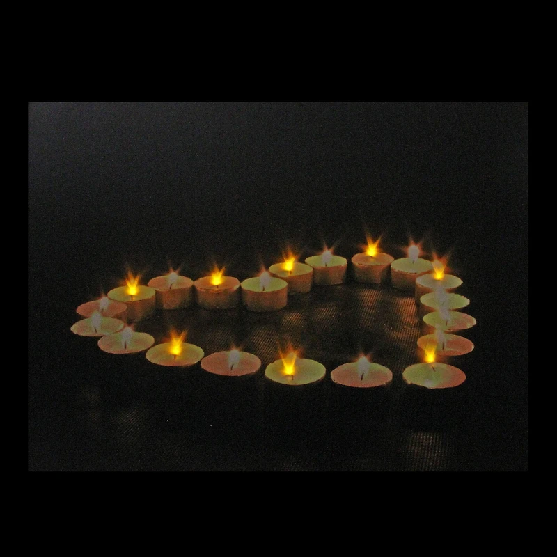15.75" LED Flickering Heart-Shaped Candles Canvas Wall Art