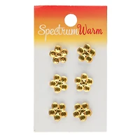 Spectrum Warm 1/2" Yellow Gem Flower Shank Buttons, 6ct.