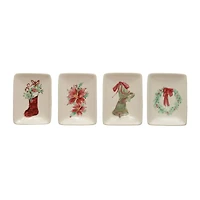 Hello Honey® Stoneware Dish with Greenery & Holiday Image Set