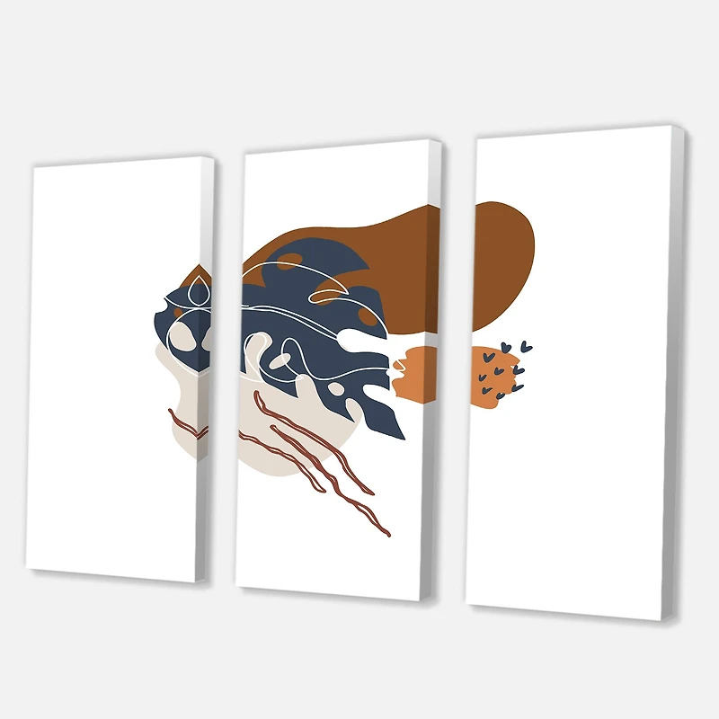 Designart - Elementary Shapes With Abstract Flowers Plants III