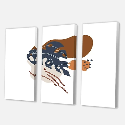 Designart - Elementary Shapes With Abstract Flowers Plants III