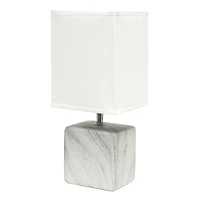 Simple Designs White Marbled Ceramic Table Lamp