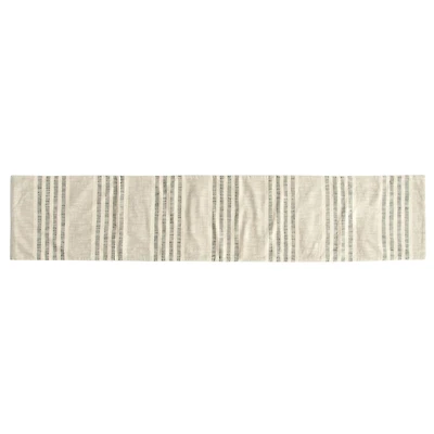 Hello Honey® 72" Gray Stripes Cotton Woven Table Runner