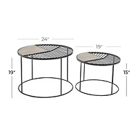 Black Metal Contemporary Accent Table Set
