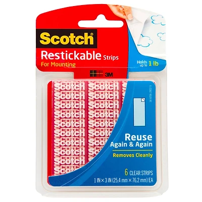 3M Scotch® Restickable Mounting Strips, 6ct.