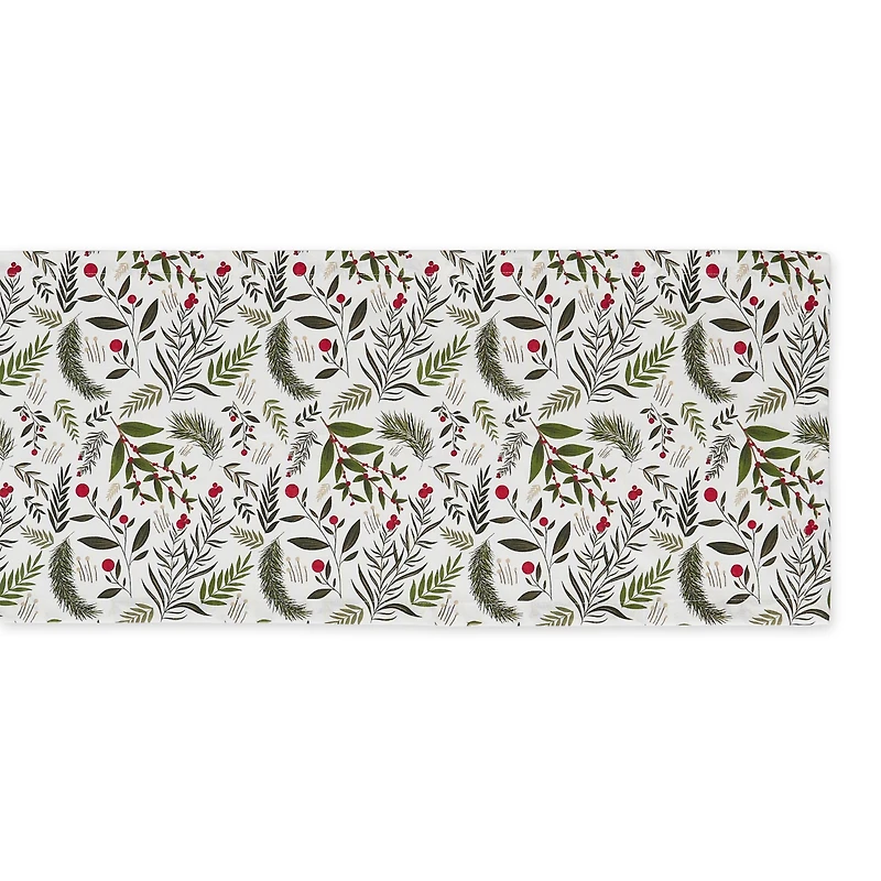 DII® 108" Holiday Sprigs Printed Table Runner
