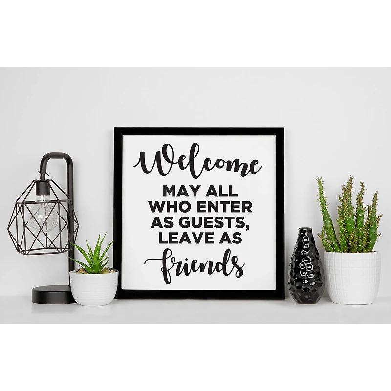 Leisure Arts® Vinyl Matte Black Enter as Guests, Leave as Friends Decal