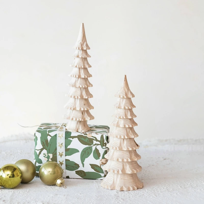 Hello Honey® 6" Natural Carved Wood Tree Décor