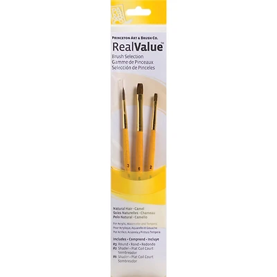 Princeton™ RealValue™ Synthetic Hair Brush 3 Piece Set