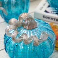 Glitzhome® Blue Glass Pumpkin Set