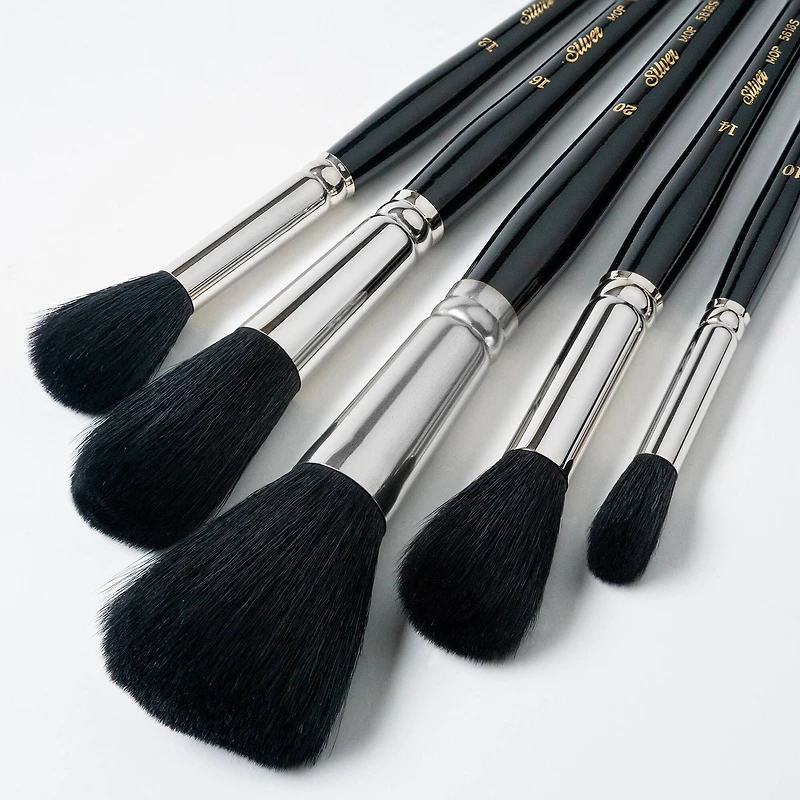 Silver Brush Limited Silver Mop™ 5 Piece Round Black Brush Set