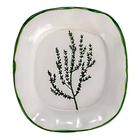 Hello Honey® 7.75" Vegetable & Herb Print Stoneware Plate Set