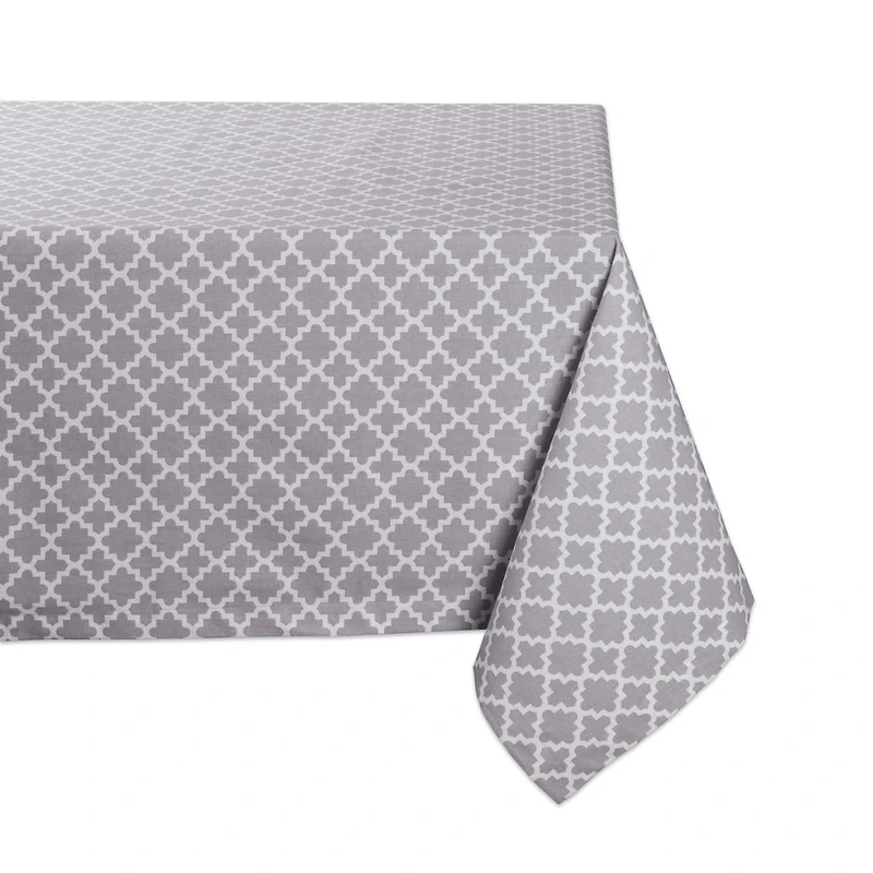 Gray Lattice Tablecloth 60" x 84"