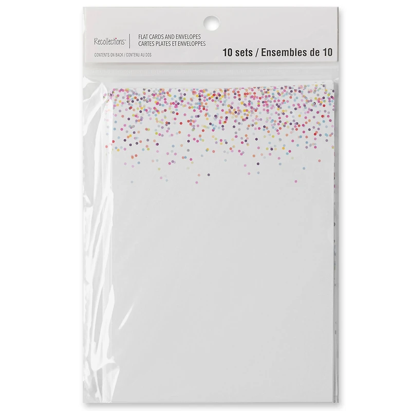 12 Packs: 10 ct. (120 total) 5" x 7" Confetti Flat Cards & Envelopes by Recollections™
