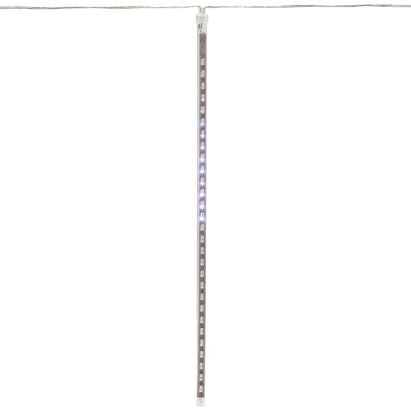 Set of 10 White LED Snowfall Icicle Christmas Tube Lights - 20.5 ft Clear Wire