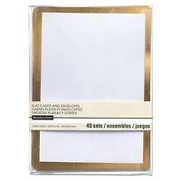 12 Packs: 40 ct. (480 total) Gold Foil Flat Cards & Envelopes by Recollections™, 5" x 7"