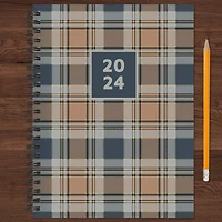 TF Publishing 2024 Neutral Plaid Medium Weekly Monthly Planner